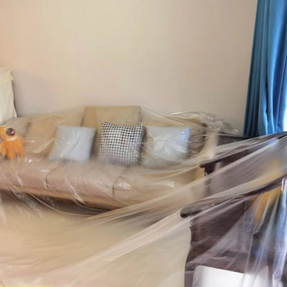 Disposable Plastic Dustproof Protective Film Transparent Waterproof Dust Cover Living Room Furniture Protection Masking Film eprolo