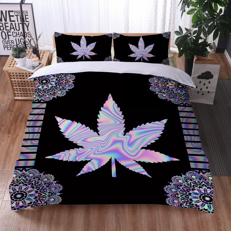 Fashionable 3 Pieces Bohemian Style Bedding Set Large Mandala Feather Printed Duvet Cover With Pillowcase Not Included Sheets eprolo