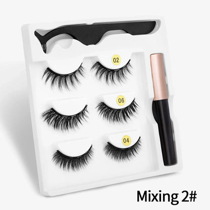 Magnetic Eyelashs set Magnet Liquid Eyeliner& Magnetic Lashes & Tweezer Set Waterproof Long Lasting Eyelash Extension - Shello's Creative Boutique
