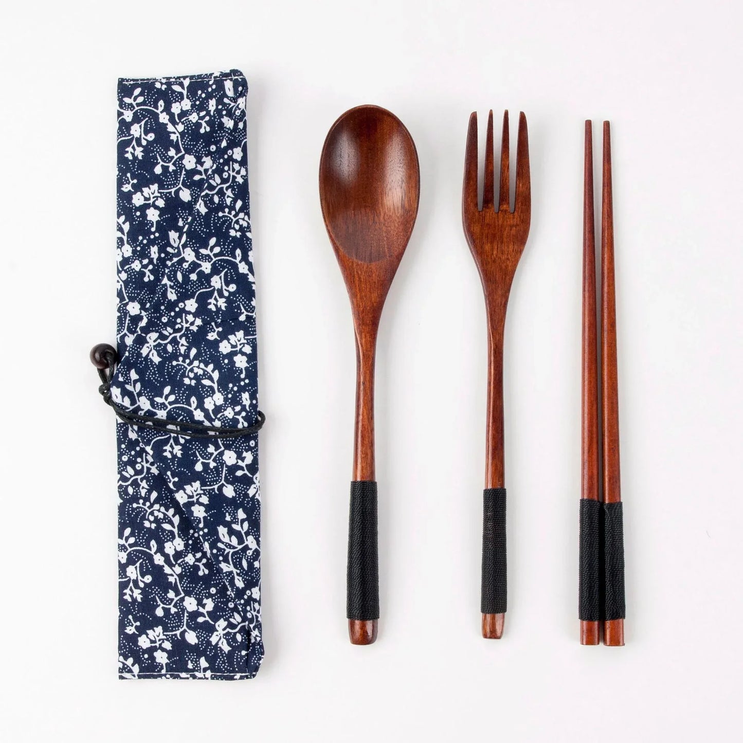 Japanese Style Long Handled Spoons, Forks, Chopsticks, Three Piece Set Of Wooden Portable Tableware, Chopsticks, Spoons, Set - Shello's Creative Boutique