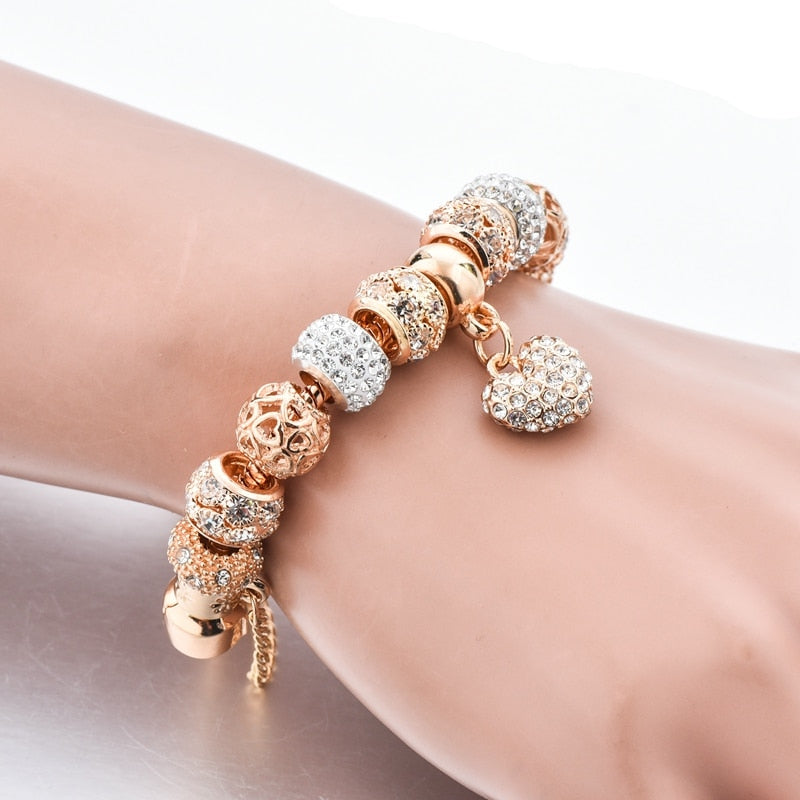Gifts INS Fashion gold heart Bracelets&Bangles For Women Hot Chain Bracelets Charm Crystal Jewelry Trendy Bracelet BT200176 eprolo