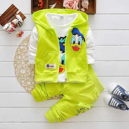 Boys Clothes Suits Cartoon Donald Duck Baby Kids Boys Outerwear Hoodie Jacket Baby Sport Boys Clothing Sets Suits - Shello's Creative Boutique