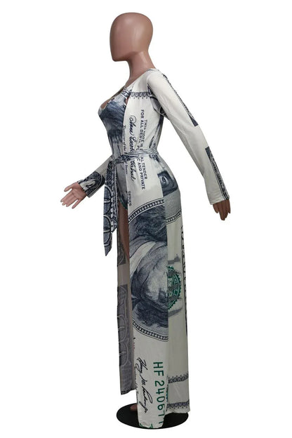 Joskaa Money Print Beach Wear Swimming Suit for Women Summer Two Piece Set - Shello's Creative Boutique