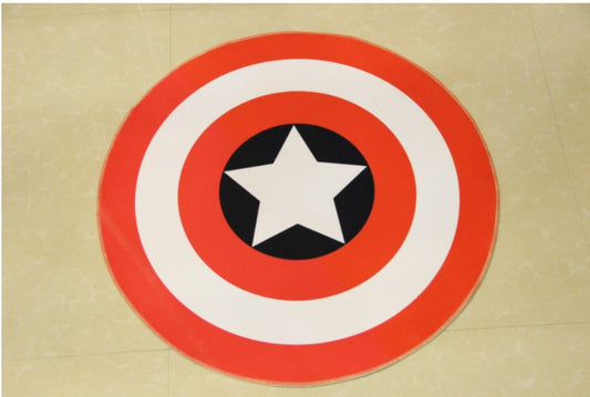 Carpet Red White Circle Star Cartoon Printing Lovely Round Carpet Rug Home Hotel Living Room Floor Mats Anti Slip eprolo