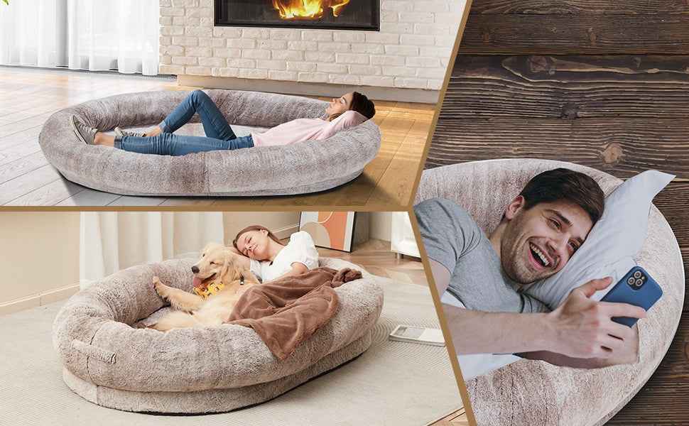 Giant Dog Bed for Humans - Oversized Portable Pet Bed