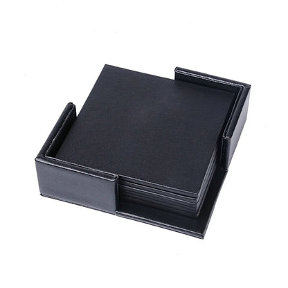 Creative PU leather coaster Exquisite insulated tea water cushion Square leather coaster - Shello's Creative Boutique