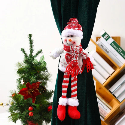 Christmas Decoration Knitted Fabric- Long Leg Santa Claus Curtain Buckle Pendant - Shello's Creative Boutique