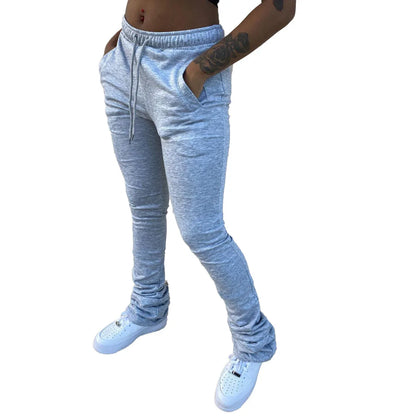 Elevate Your Style Women's Fashion Faux Denim Print Drawstring Elastic Waist Pants! - Shello's Creative Boutique