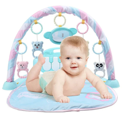 Developing Mat For Newborns Kids Playmat Baby Gym Toys Educational Musical Rugs With Keyboard Frame Hanging Rattles Mirror - Shello's Creative Boutique