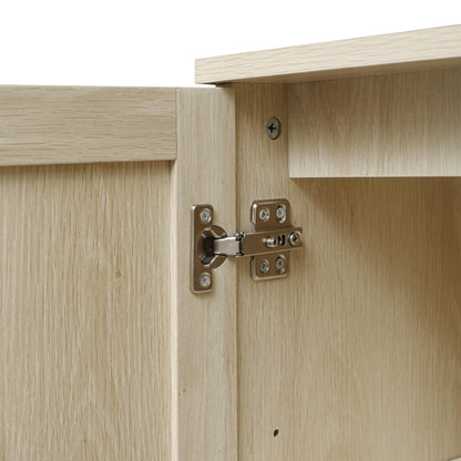 Luxury Rattan 4-Door Storage Cabinet - Large Sideboard Buffet with Elegant Design - Shello's Creative Boutique