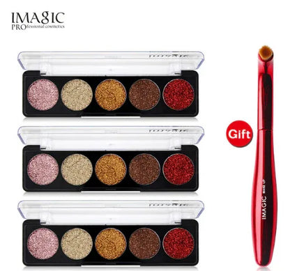 IMAGIC Glitter Eye Shadow Palette Buy 3 Get 1 Gift 3pcs/set 5 Colors Glitters - Shello's Creative Boutique