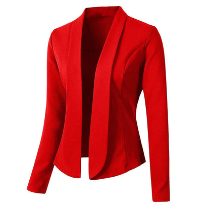 Blazers Women Fashion Solid Tops Long Sleeve Jacket Ladies Office Wear - Shello's Creative Boutique