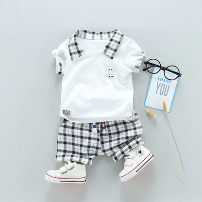 Two Children's Clothing Boy Cotton Suit Gentleman Undertakes Small Children's Clothing - Shello's Creative Boutique