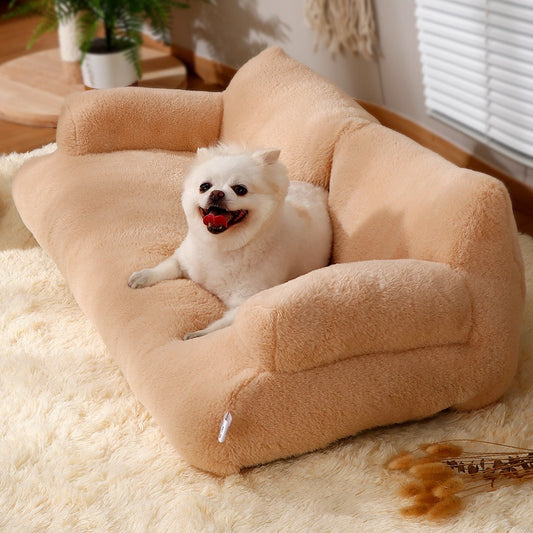Luxury Cat Bed Sofa - Warm Plush Pet Bed for Cats & Small Dogs