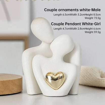 Creative Couple Figure Decoration – Romantic Sculpture for Home & Newlywed Décor - Shello's Creative Boutique