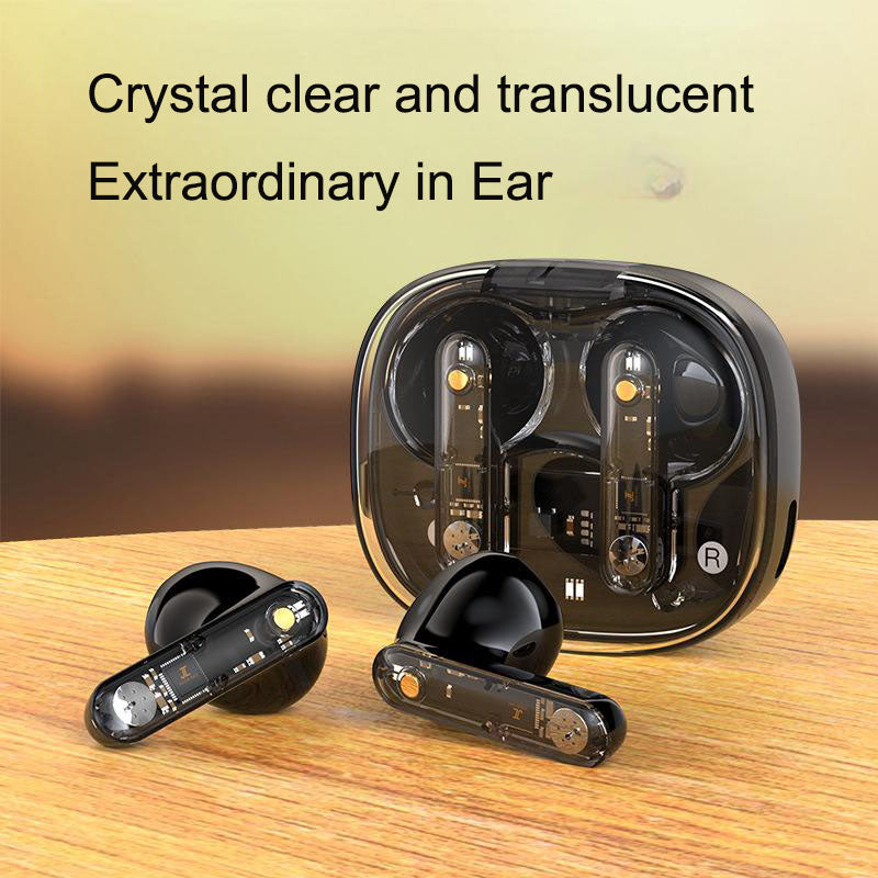 Bluetooth earphones with transparent compartment for hanging rope, wireless Bluetooth earphones with ultra long battery life eprolo