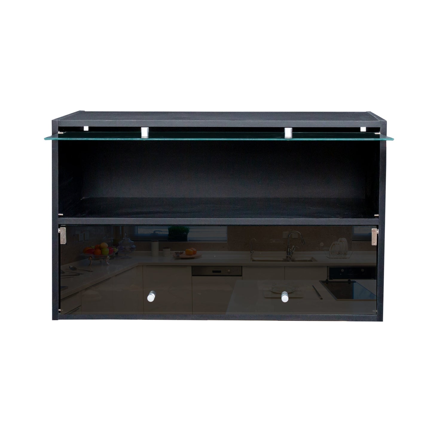 Black Glass Door Shoe Box Shoe Storage Cabinet With RGB Led Light eprolo