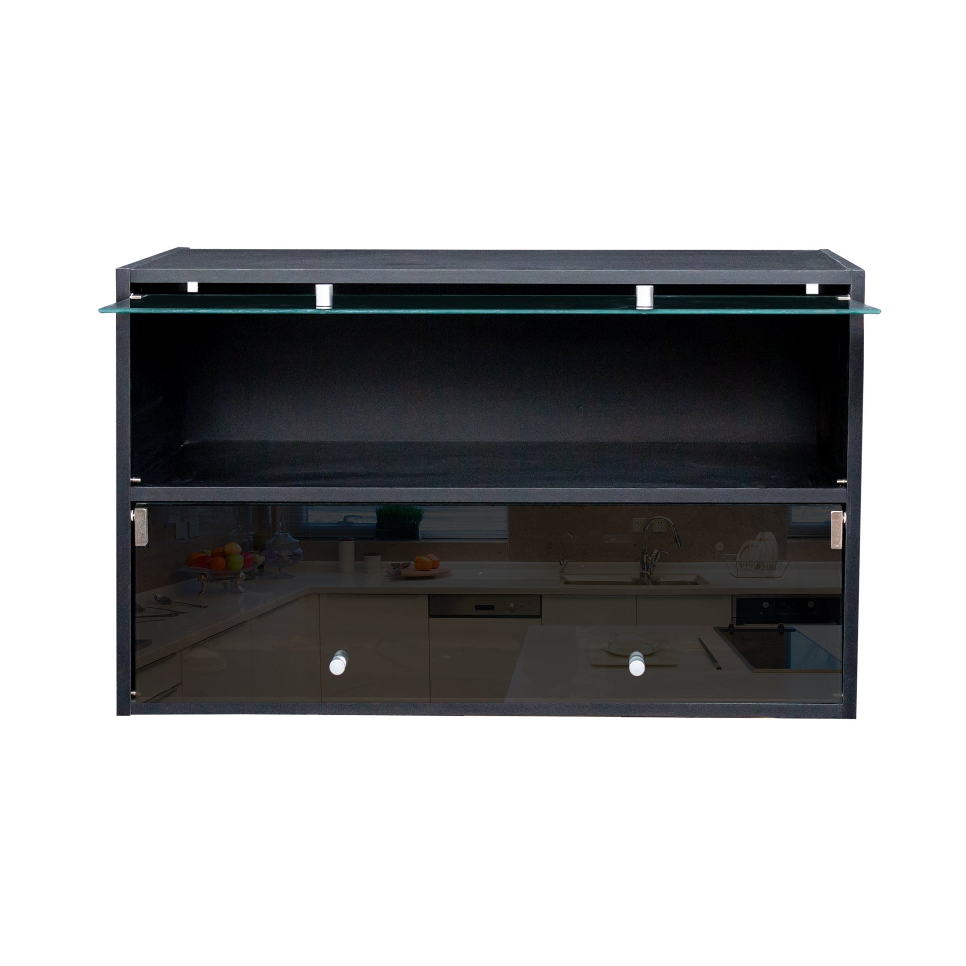 Black Glass Door Shoe Box Shoe Storage Cabinet With RGB Led Light eprolo