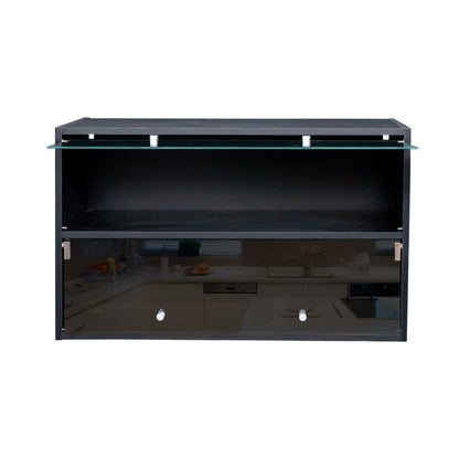 Black Glass Door Shoe Box Shoe Storage Cabinet With RGB Led Light eprolo