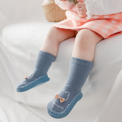 Spring and Autumn Baby Floor Socks Middle Tube Anti-slip Children's Toddler Shoes Combed Cotton Newborn 0-3 Years Old Socks eprolo