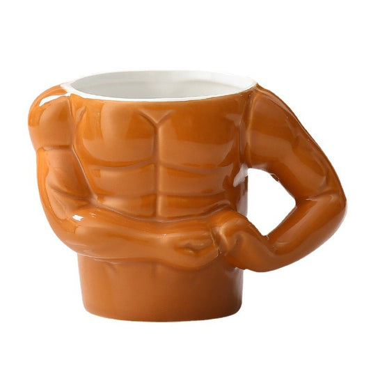 Novelty Cup Ceramic Muscle Hunk Ceramic Cup Spoof Weird Water Glass Mug Creative Personality Coffee Beer Cup eprolo