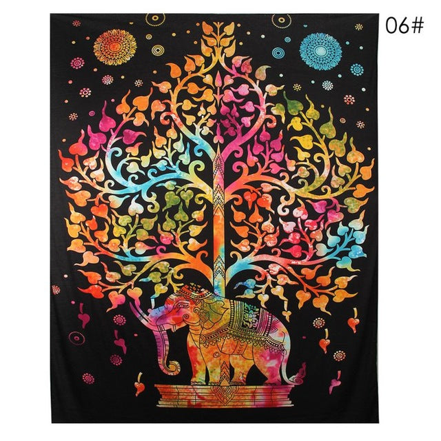 Bohemian Mandala Tapestry Sandy Beach Indian Picnic Rug Throw Travel Mattress Blanket Camping Tent Wall Decor Hanging Tapestries