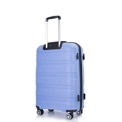 Hardshell Suitcase Spinner Wheels PP Luggage Sets Lightweight Durable Suitcase ,3-Piece Set (20/24/28) ,Purplish Blue - Shello's Creative Boutique
