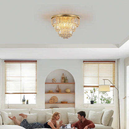 Luxury Gold Crystal Chandelier - Large Modern Ceiling Light for Dining Room - Shello's Creative Boutique