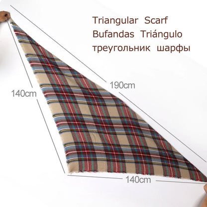 Winter Triangle Scarf For Women Brand Designer Shawl Cashmere Plaid Scarves Blanket Wholesale Drops - Shello's Creative Boutique
