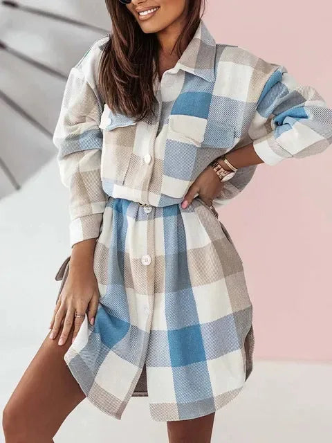 Long Plaid Jackets Coat Women Winter Thick Long Coats Jacket - Shello's Creative Boutique
