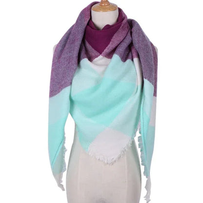 Winter Triangle Scarf For Women Brand Designer Shawl Cashmere Plaid Scarves Blanket Wholesale Drops - Shello's Creative Boutique