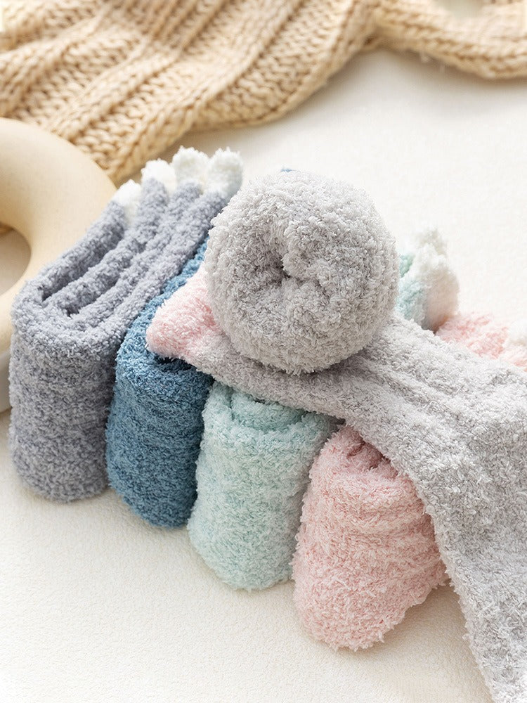 Ultra-Soft Coral Plush Children's Socks - Cozy Winter Floor Socks