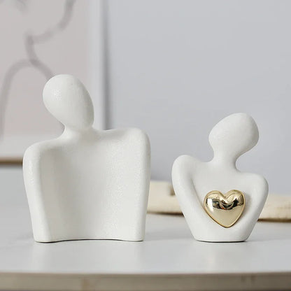 Creative Couple Figure Decoration – Romantic Sculpture for Home & Newlywed Décor - Shello's Creative Boutique
