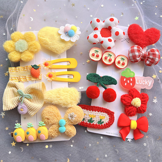 Children's Plush Hair Clip Autumn and Winter New Hair Accessories Little Girls' Hair Clip Cute Headwear eprolo