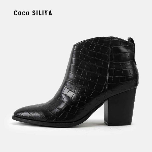 Women's Martin Boots - Thick Heel Ankle Boots for Autumn & Winter - Shello's Creative Boutique