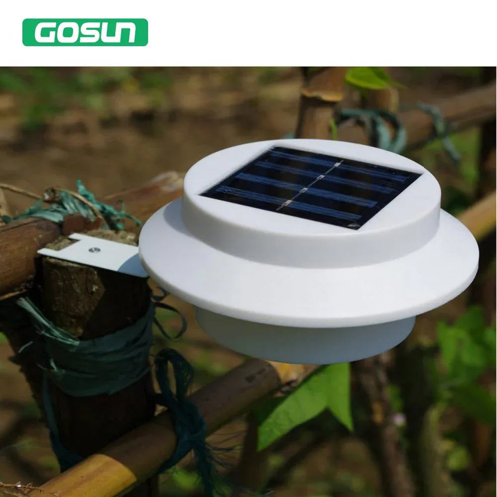 3 leds light sensor control Solar Powered Fence Gutter Solar Lights, Outdoor Security Solar Lamps - Shello's Creative Boutique