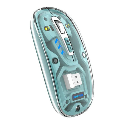 Bluetooth wireless transparent mouse mute dual-mode desktop computer laptop office business USB - Shello's Creative Boutique