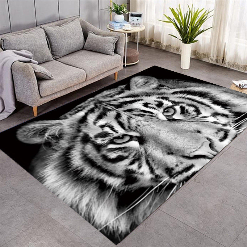 3D Three-Dimensional Animal Tiger Carpet - Realistic Living Room Floor Mat - Coffee Table Sofa Rug