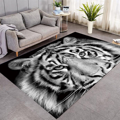 3D Three-Dimensional Animal Tiger Carpet - Realistic Living Room Floor Mat - Coffee Table Sofa Rug