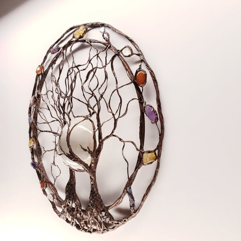 Retro Round Tree Of Life Ring Metal Pendant Wall Decoration Artwork eprolo