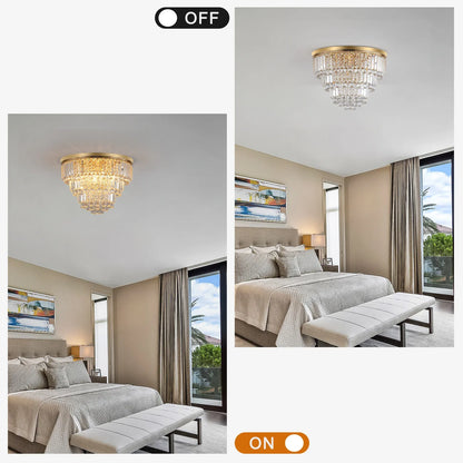 Luxury Gold Crystal Chandelier - Large Modern Ceiling Light for Dining Room - Shello's Creative Boutique