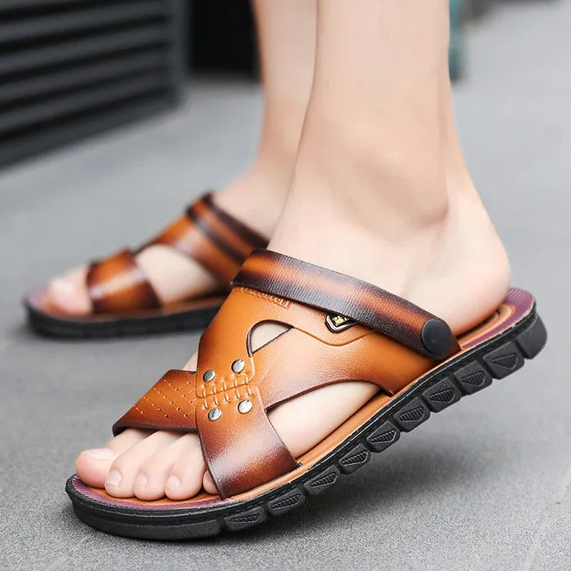 Men shoes Arrival Summer Men Flip Flops High Quality Beach Sandals Anti-slip Zapatos Hombre Casual Shoes Wholesale 43 - Shello's Creative Boutique