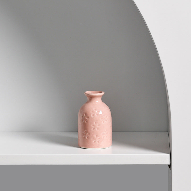 Ceramic Aromatherapy Bottle Creative Home Mini Ceramic Vase Ornament Decoration Hydroponic Vase Small Flower Arrangement eprolo