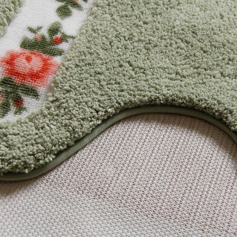  Shower Pad Mat Rug Bathroom Mats Set Coral Velvet Soft Toilet Carpet 