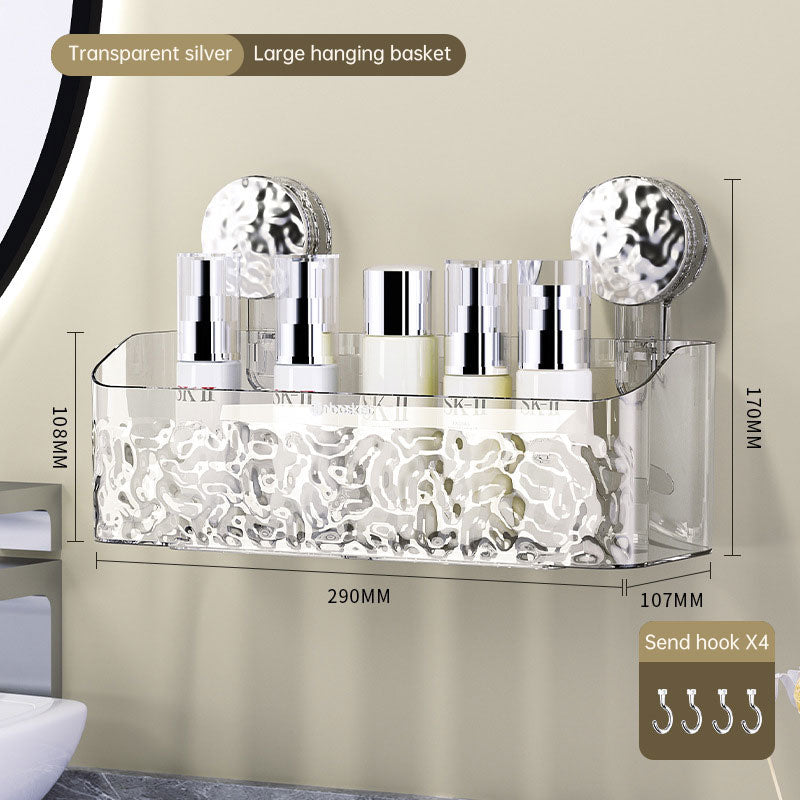 Suction tray rack bathroom shelf no punch bathroom wash table hanging basket wall hanging wall receiving rack eprolo
