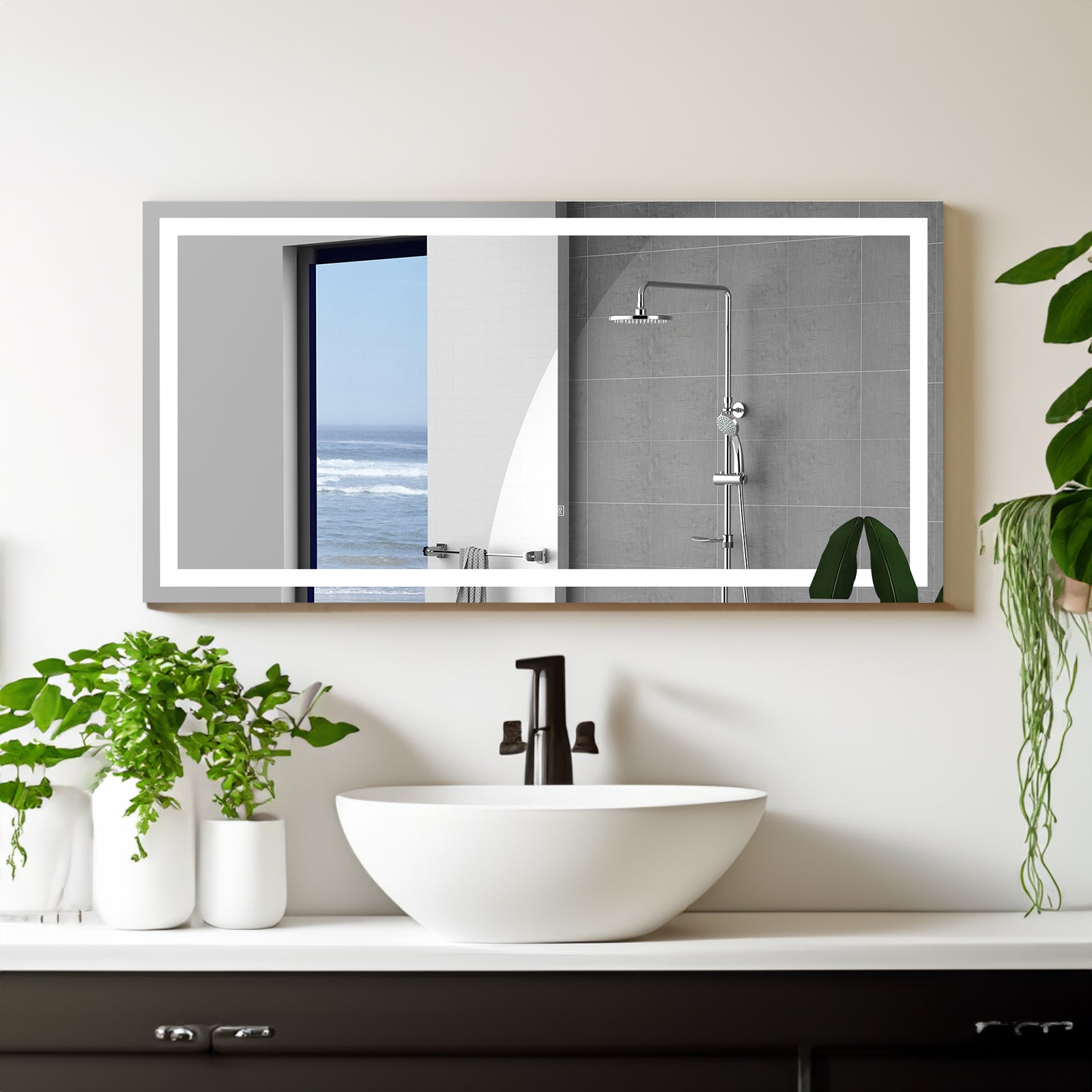 72"×36" LED Mirror Light Bathroom,anti-Fog & Dimming Led Bathroom Vanity Mirror eprolo