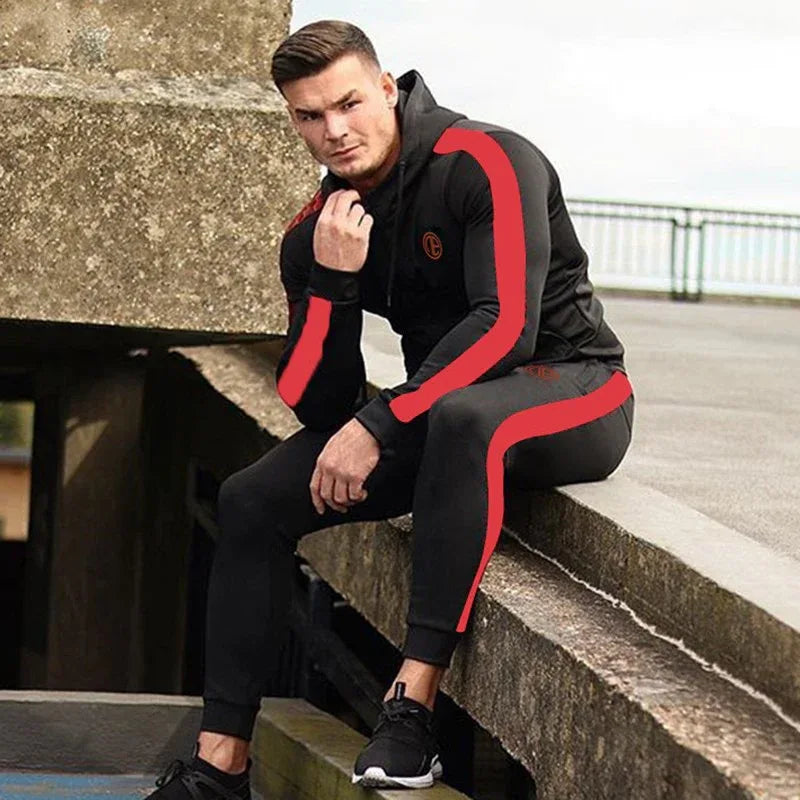Sport Man Tracksuit Running Gym Men Set Sport Clothing Set Joggers Fitness Bodybuilding Sports Suits Mens Hoodie+Pants Suit Men - Shello's Creative Boutique