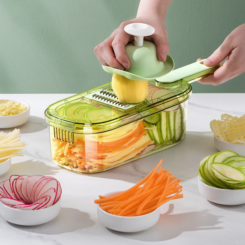 New Multifunction Vegetable Cutter With Basket And Brush Portable Slicer Chopper Kitchen Tools eprolo