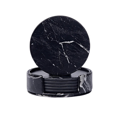 Creative PU leather coaster Exquisite insulated tea water cushion Square leather coaster - Shello's Creative Boutique