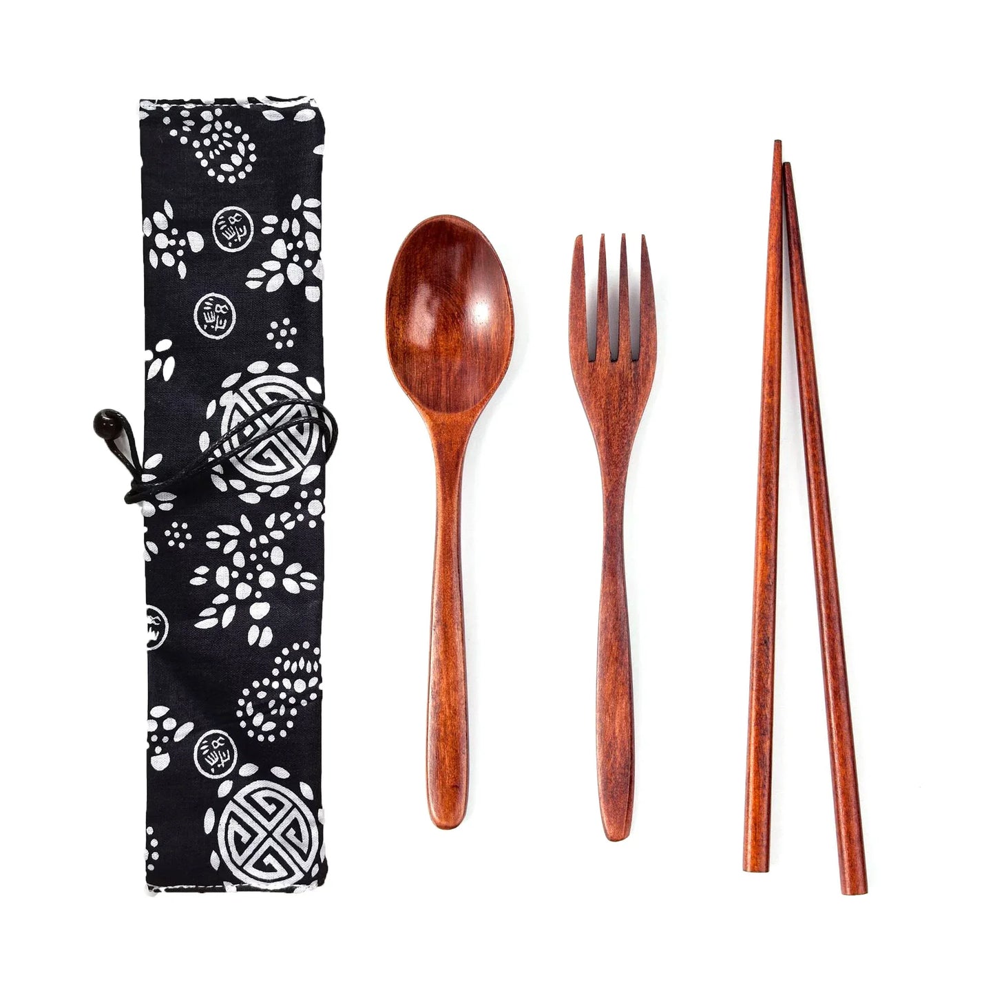 Japanese Style Long Handled Spoons, Forks, Chopsticks, Three Piece Set Of Wooden Portable Tableware, Chopsticks, Spoons, Set - Shello's Creative Boutique